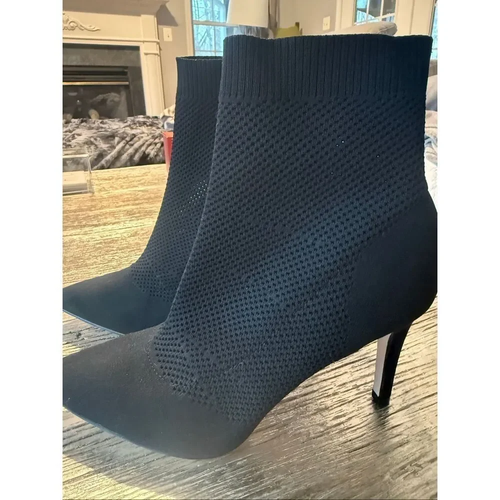 MIA Black Stretch Mesh Heel Booties sz 11 NWOT